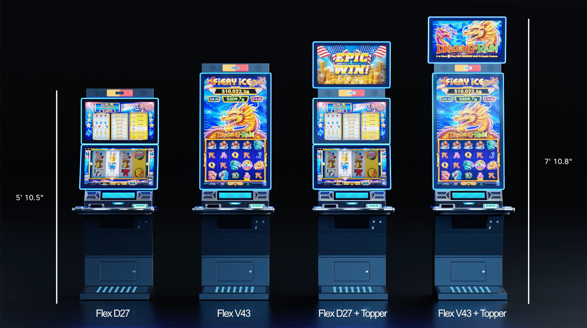 JVL FLEX Cabinet Lineup - D27, V43, with Toppers